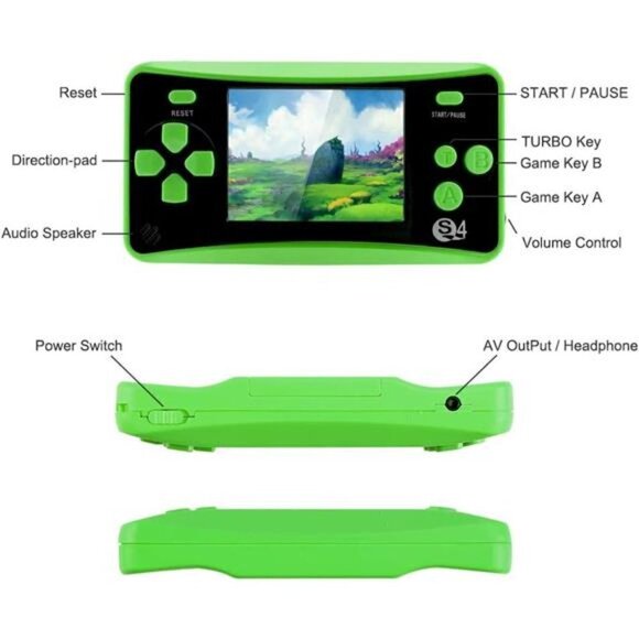 Kids Handheld 182 Built In Games Console Children Ages 4-12 Retro Classic GREEN - Picture 3 of 5